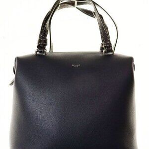 Celine Small Soft Cube Shoulder Bag 2-Way Leather Navy Aa